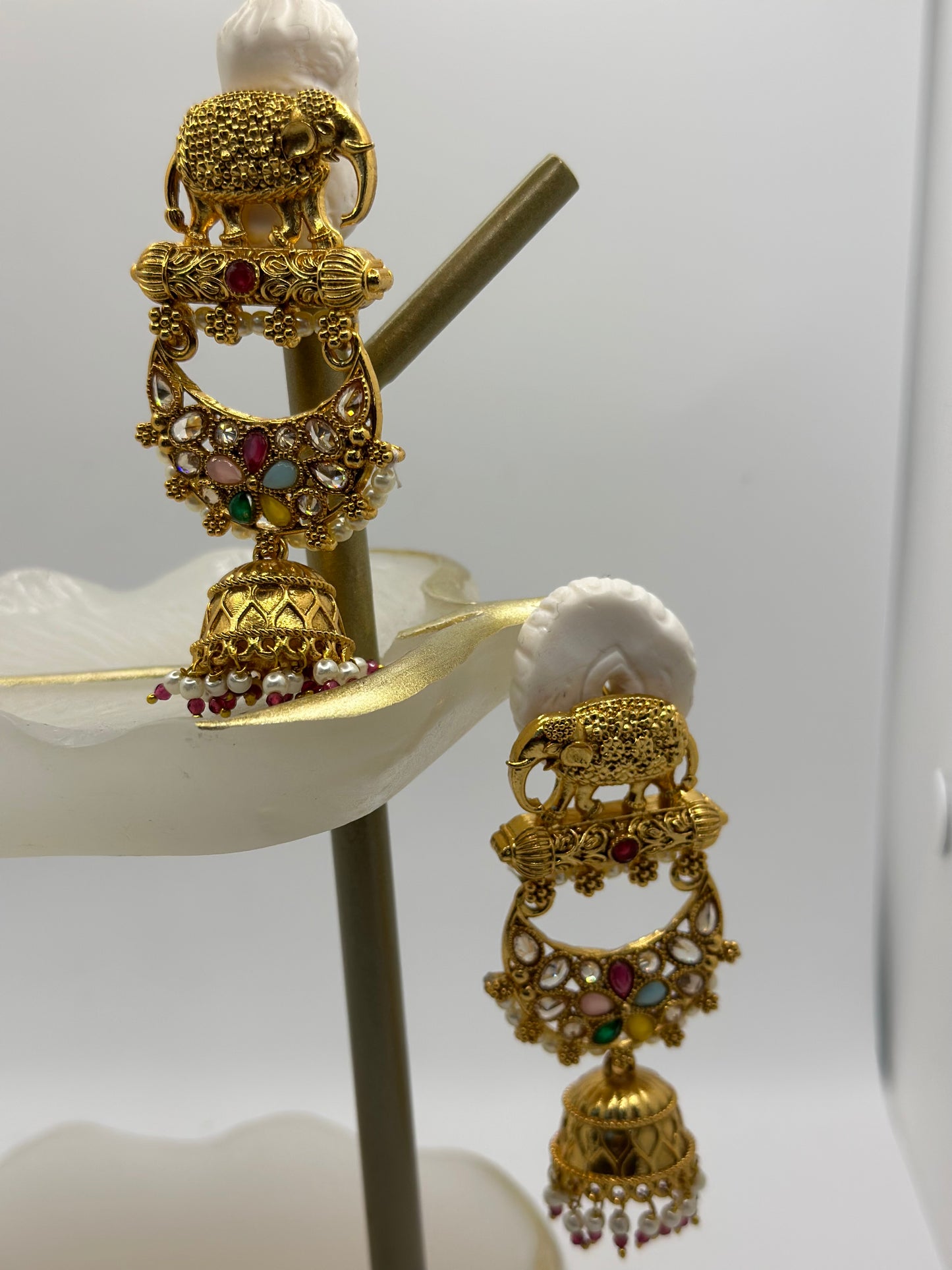 Haathi Meenakari Earrings