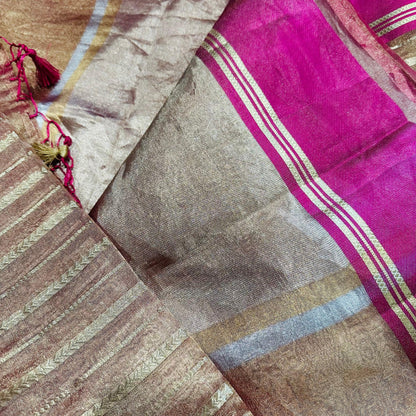 Kora by Tissue Silk Saree with Katan Silk Border