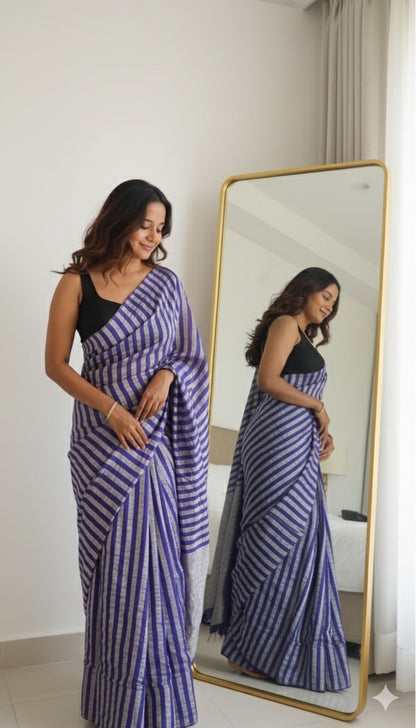 Nazm Crushed Tussar Georgette by Tissue Saree