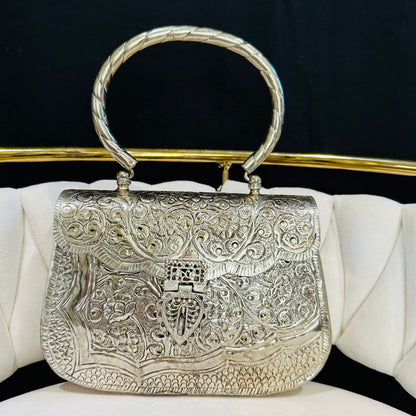 Sabrina Handmade Metallic Clutch