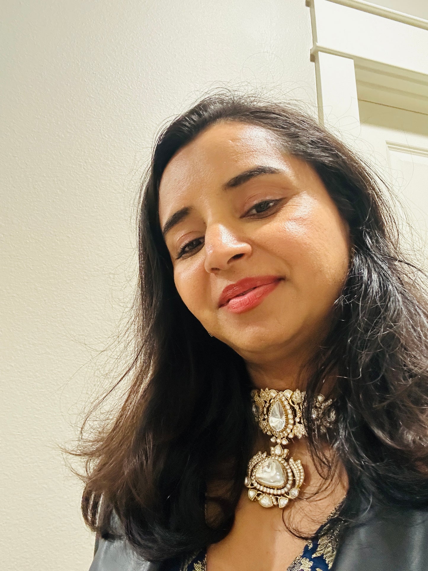 Doublet & Moissanite Heritage Necklace Set – Handcrafted Kundan Polki Necklace with Earrings | The Chic Tale Jewelry