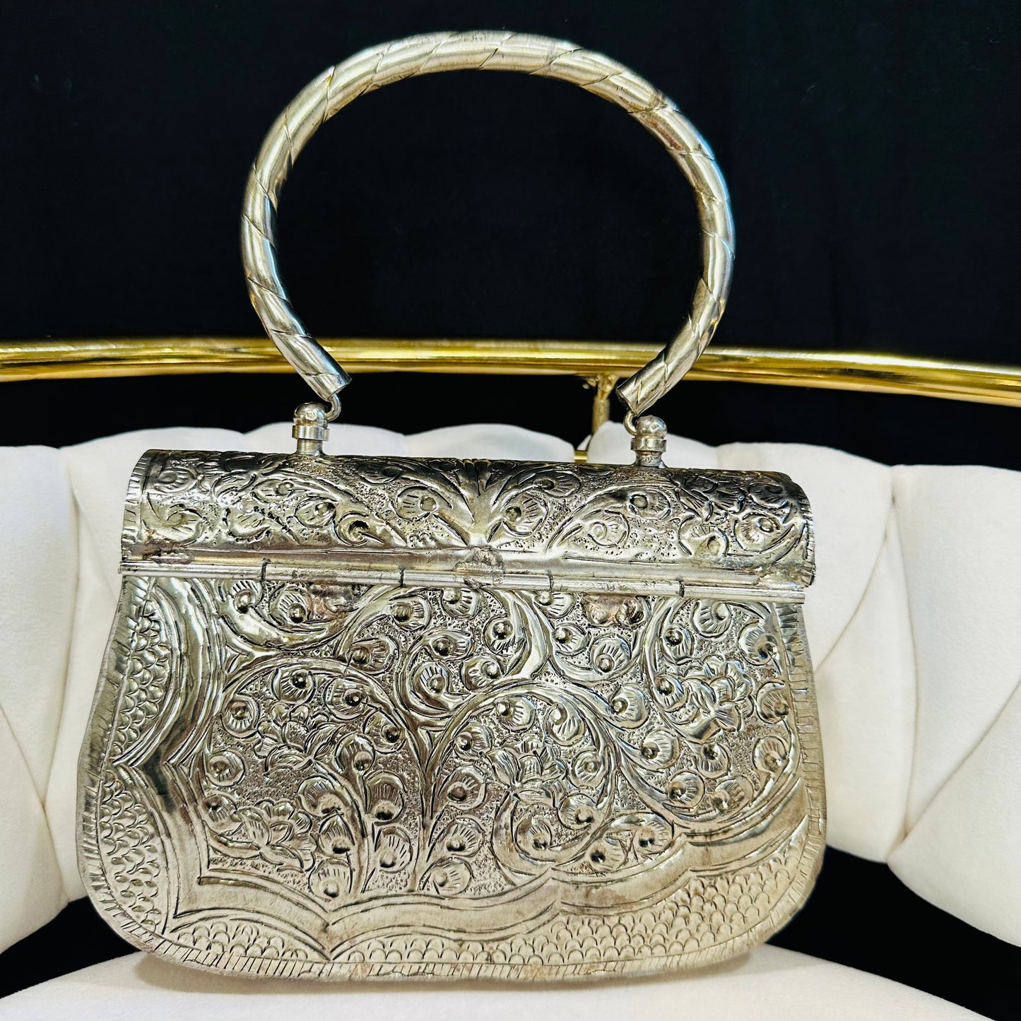 Sabrina Handmade Metallic Clutch