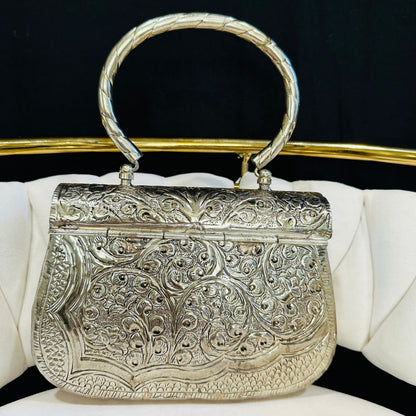 Sabrina Handmade Metallic Clutch
