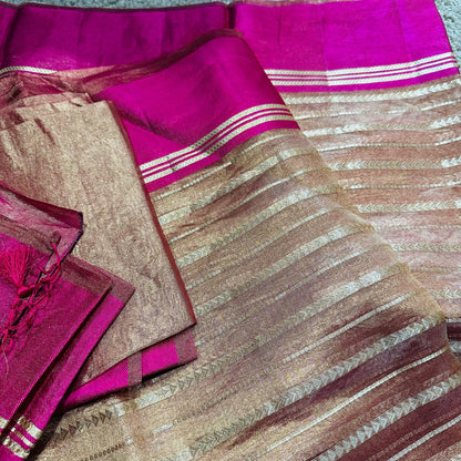 Kora by Tissue Silk Saree with Katan Silk Border