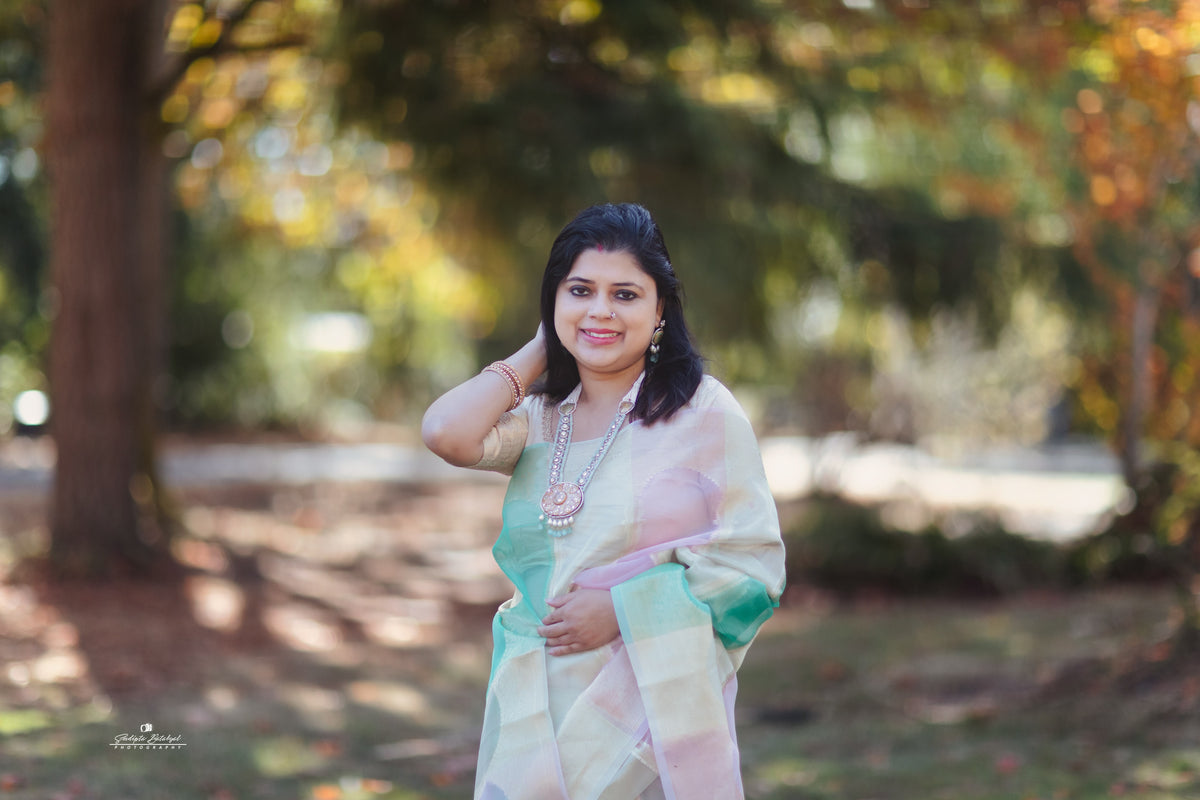 Rangkart Banarasi Tissue Silk Saree with blouse fabric