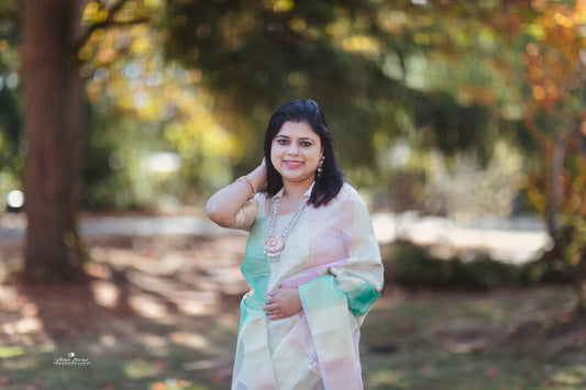 Rangkart Banarasi Tissue Silk Saree with blouse fabric