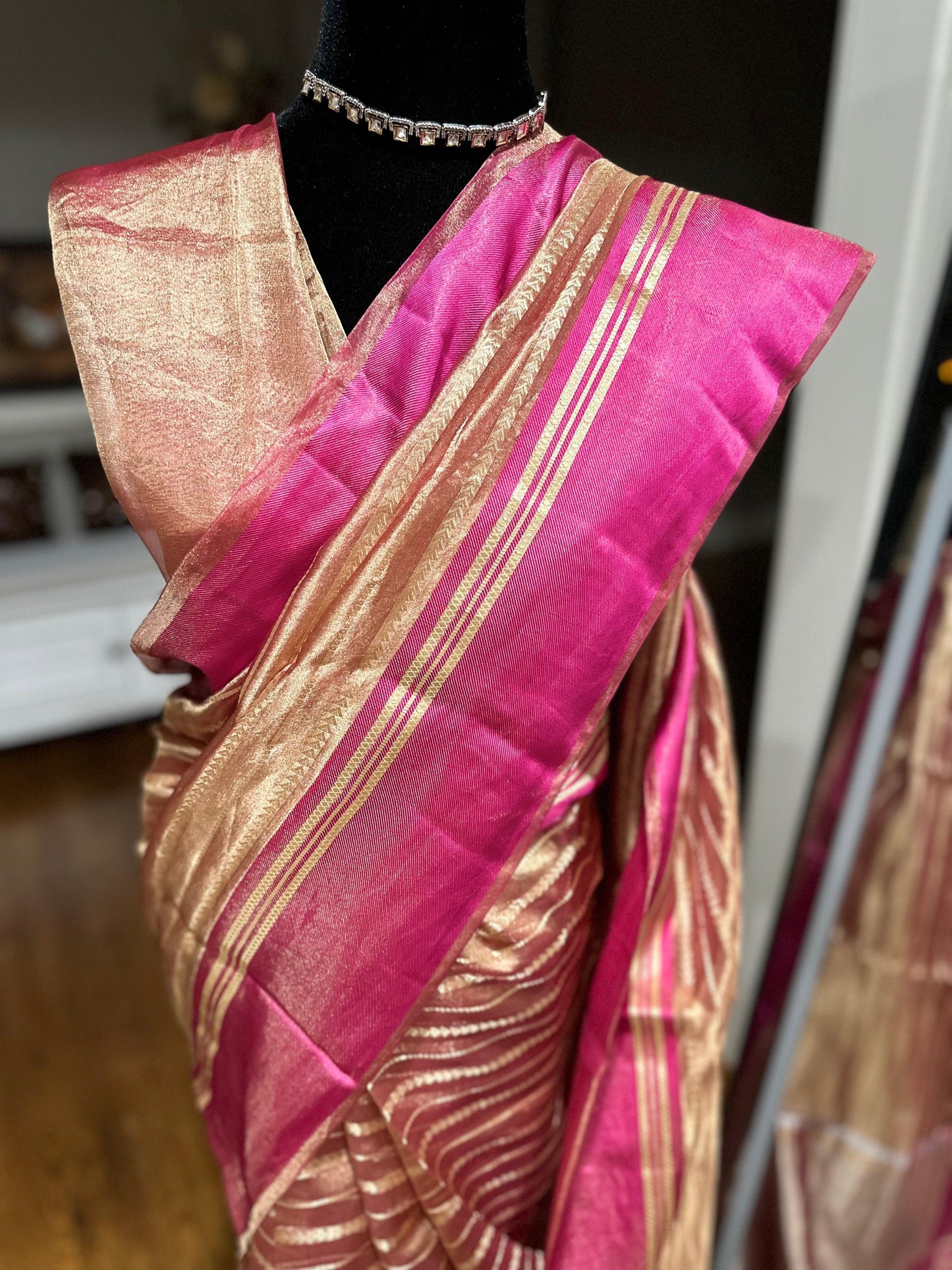 Kora by Tissue Silk Saree with Katan Silk Border