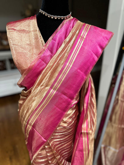 Kora by Tissue Silk Saree with Katan Silk Border