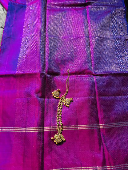 Mayura Chakra – Handwoven Kanchipuram Pure Silk Saree with Silk Mark & Triple Zari Border