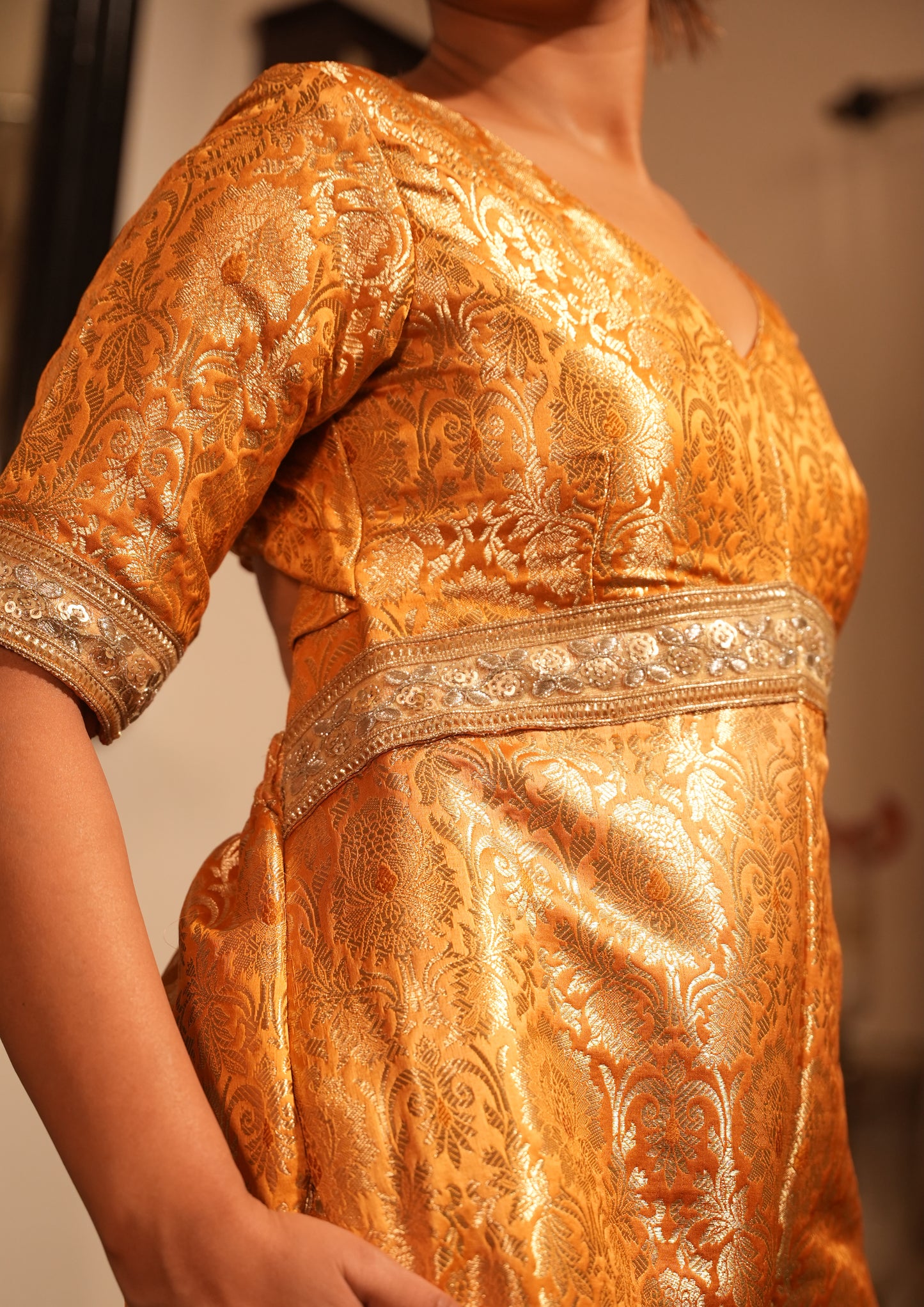 The Suvarna : Opulent Silk Jumpsuit