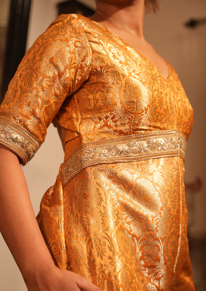 The Suvarna : Opulent Silk Jumpsuit