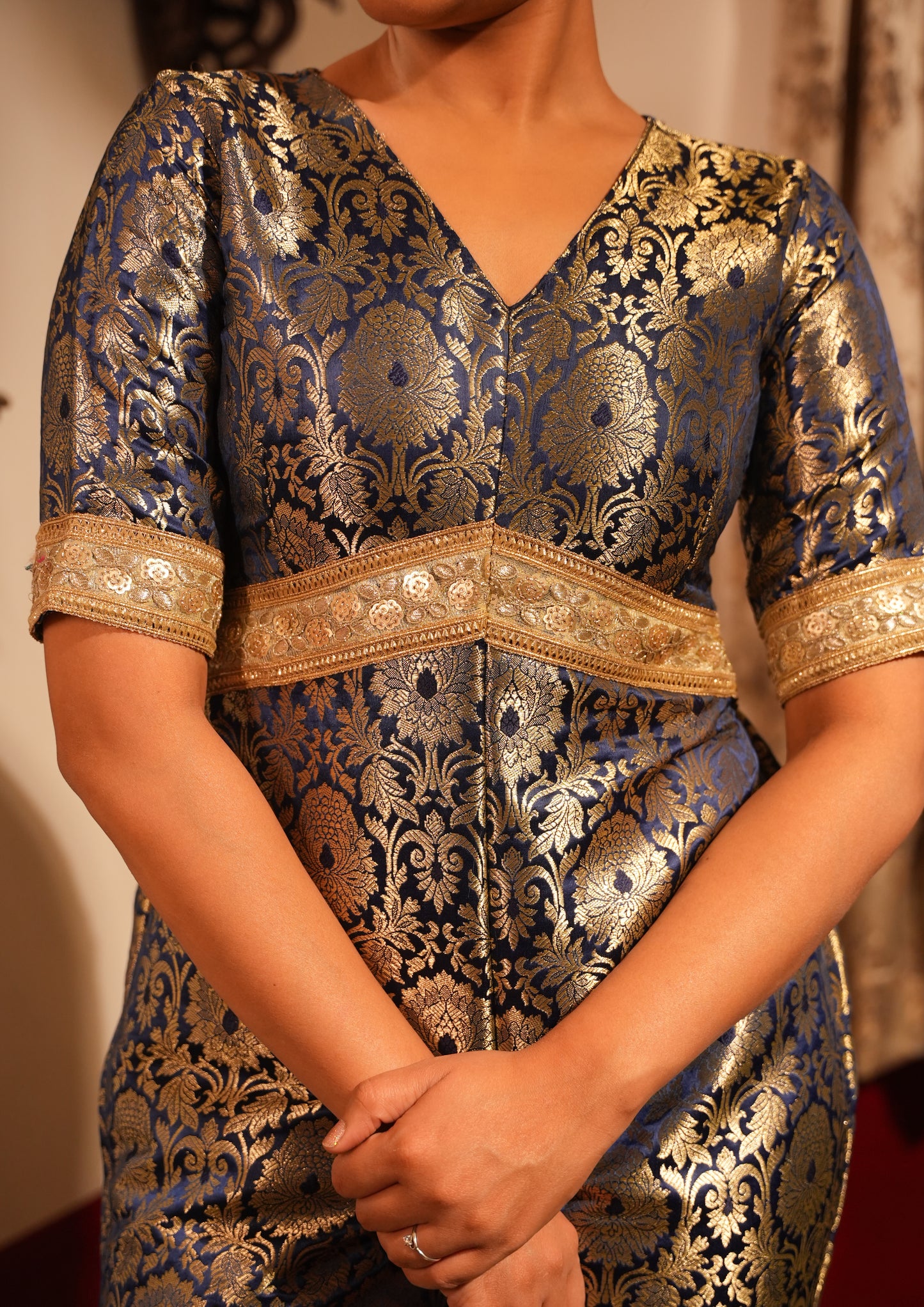 The Suvarna : Opulent Silk Jumpsuit