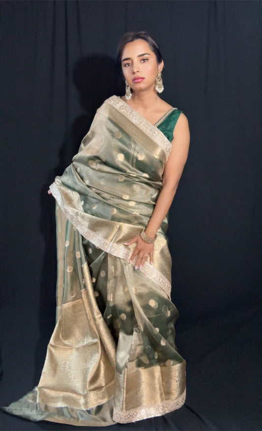 Banarasi Tissue Silk Saree with Gotta Patti
