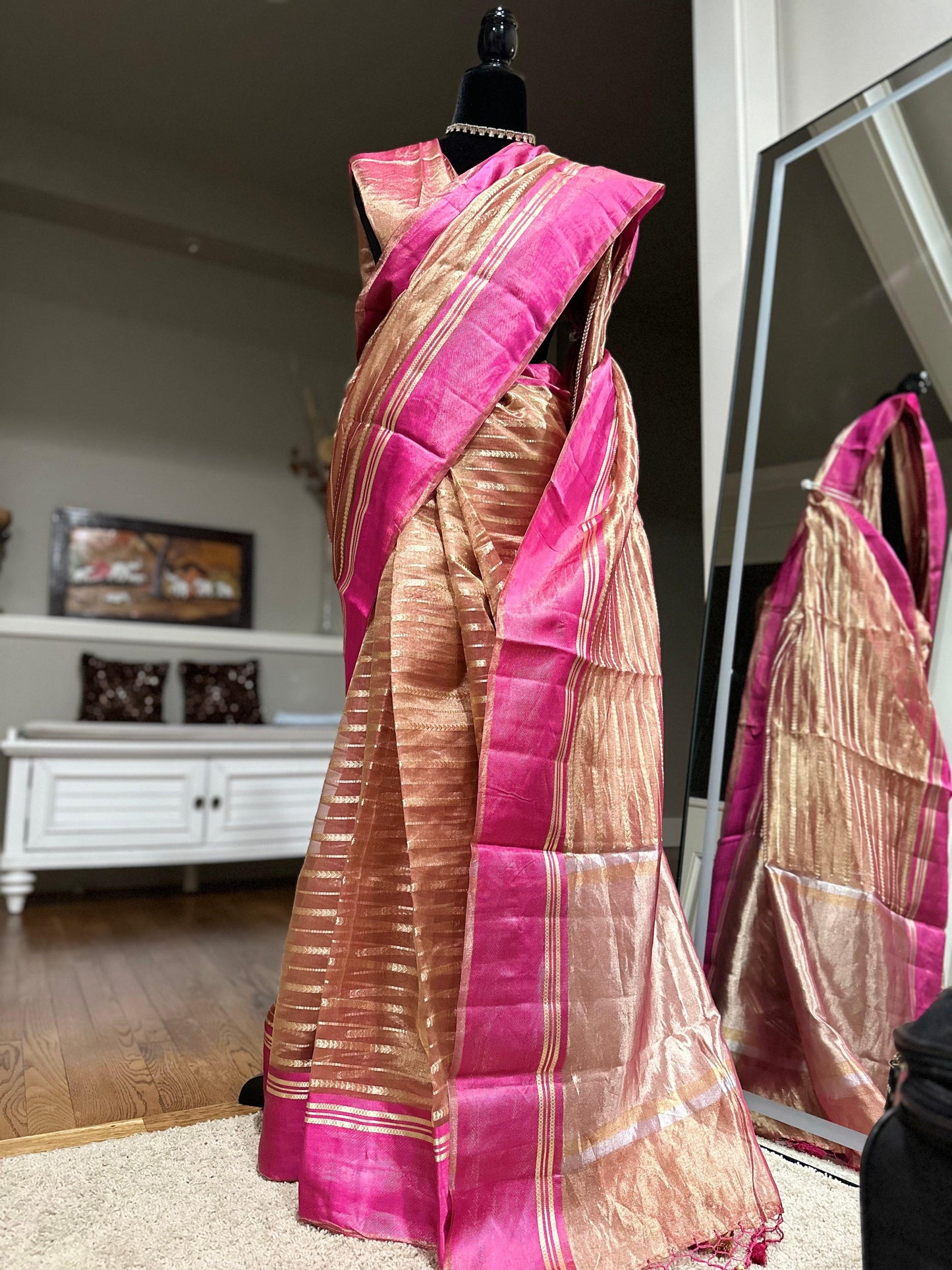 Kora by Tissue Silk Saree with Katan Silk Border