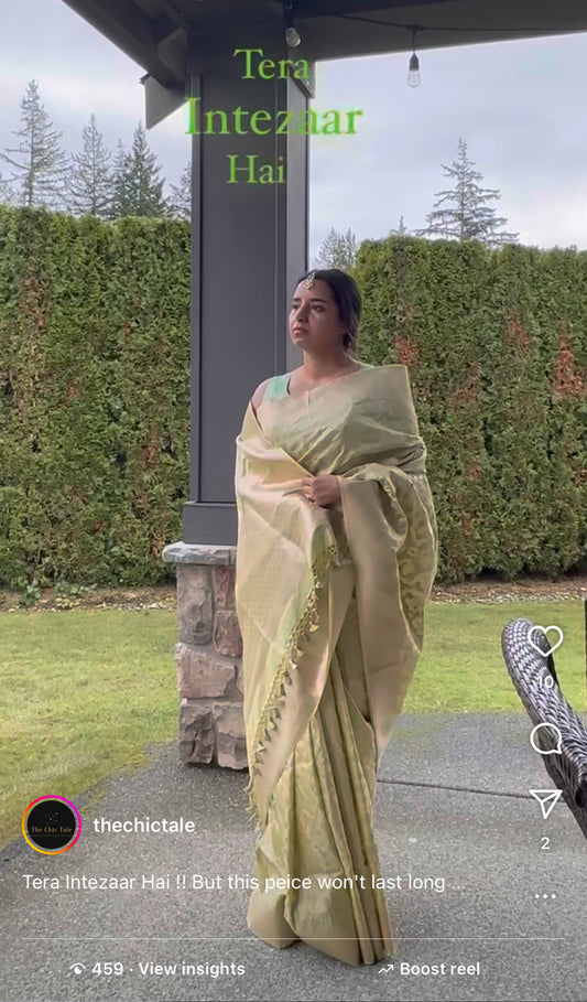 Pure Banarasi Katan Jangla Silk Saree - Green