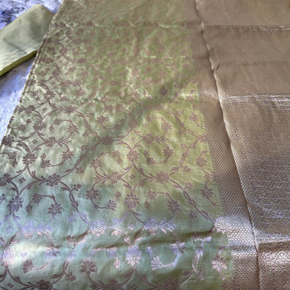 Pure Banarasi Katan Jangla Silk Saree - Green