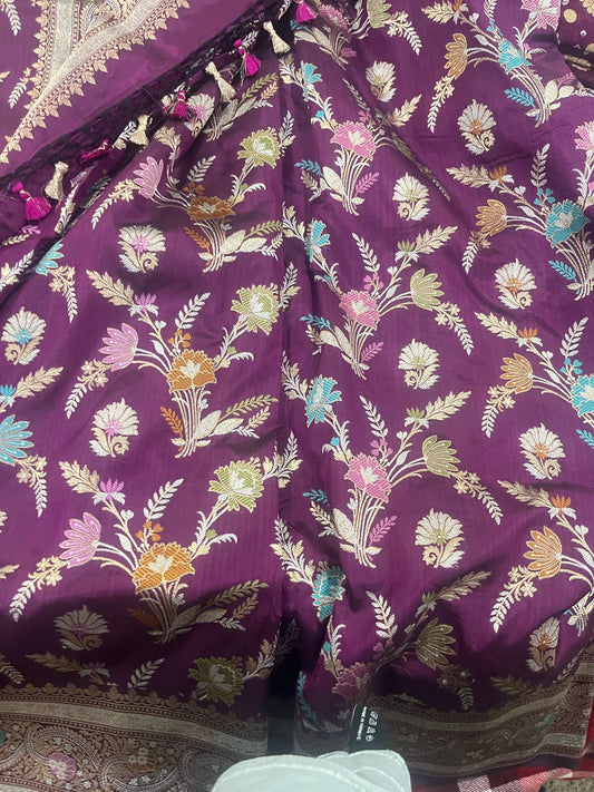 Pure Banarasi Katan Meenakari