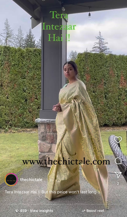 Pure Banarasi Katan Jangla Silk Saree - Green