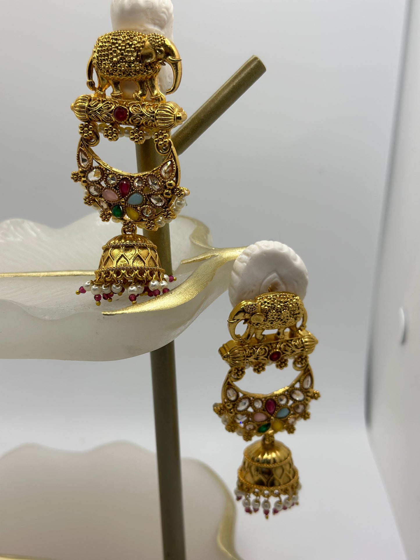 Haathi Meenakari Earrings