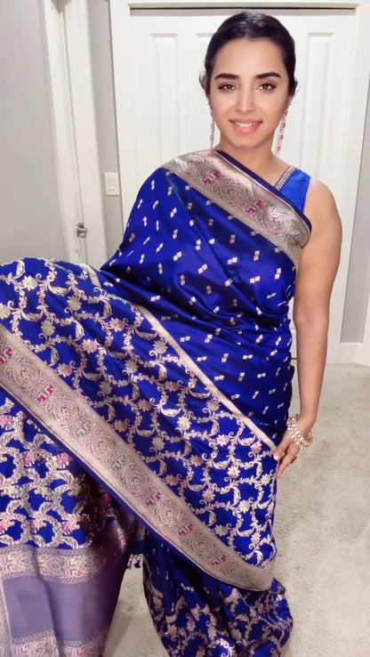 Nilambari Handwoven Katan Silk Saree