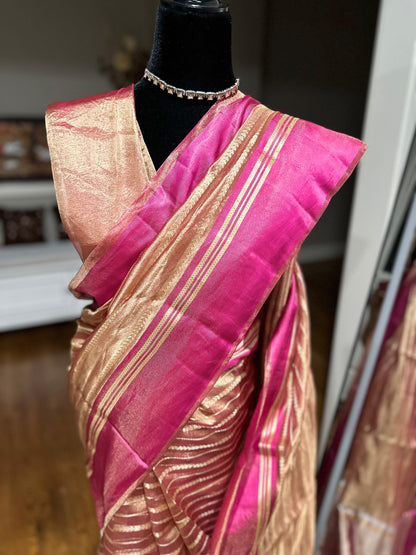 Kora by Tissue Silk Saree with Katan Silk Border