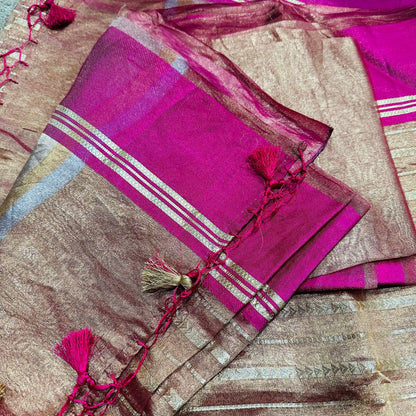 Kora by Tissue Silk Saree with Katan Silk Border