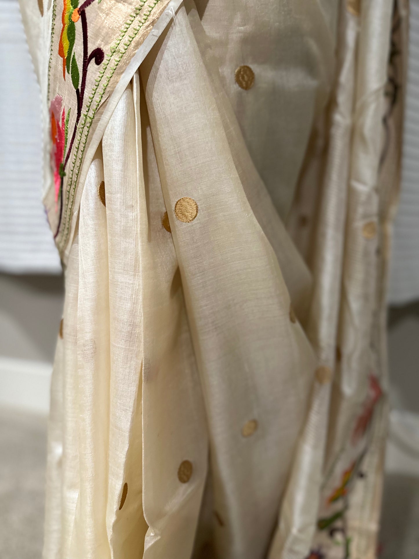 Paithani Inspired Embroidered Pure Tussar Silk Saree