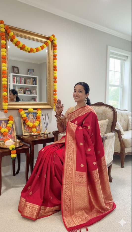 Banarasi Silk Saree Pure Mashru  - Reddish Pink - Kaduwa