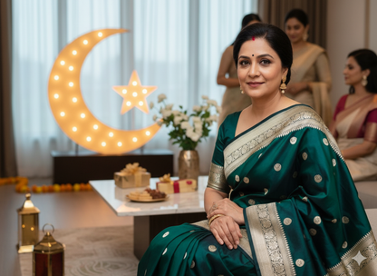 Chand Sitara – Handwoven Katan Silk Saree with Silk Mark