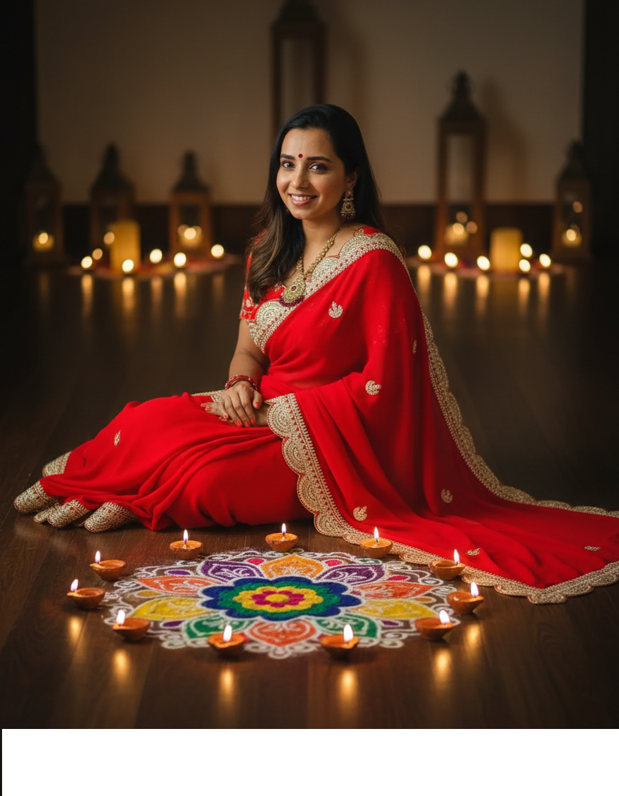 Georgette  Hand Gotta Patti Saree - Designer with Stitched Blouse