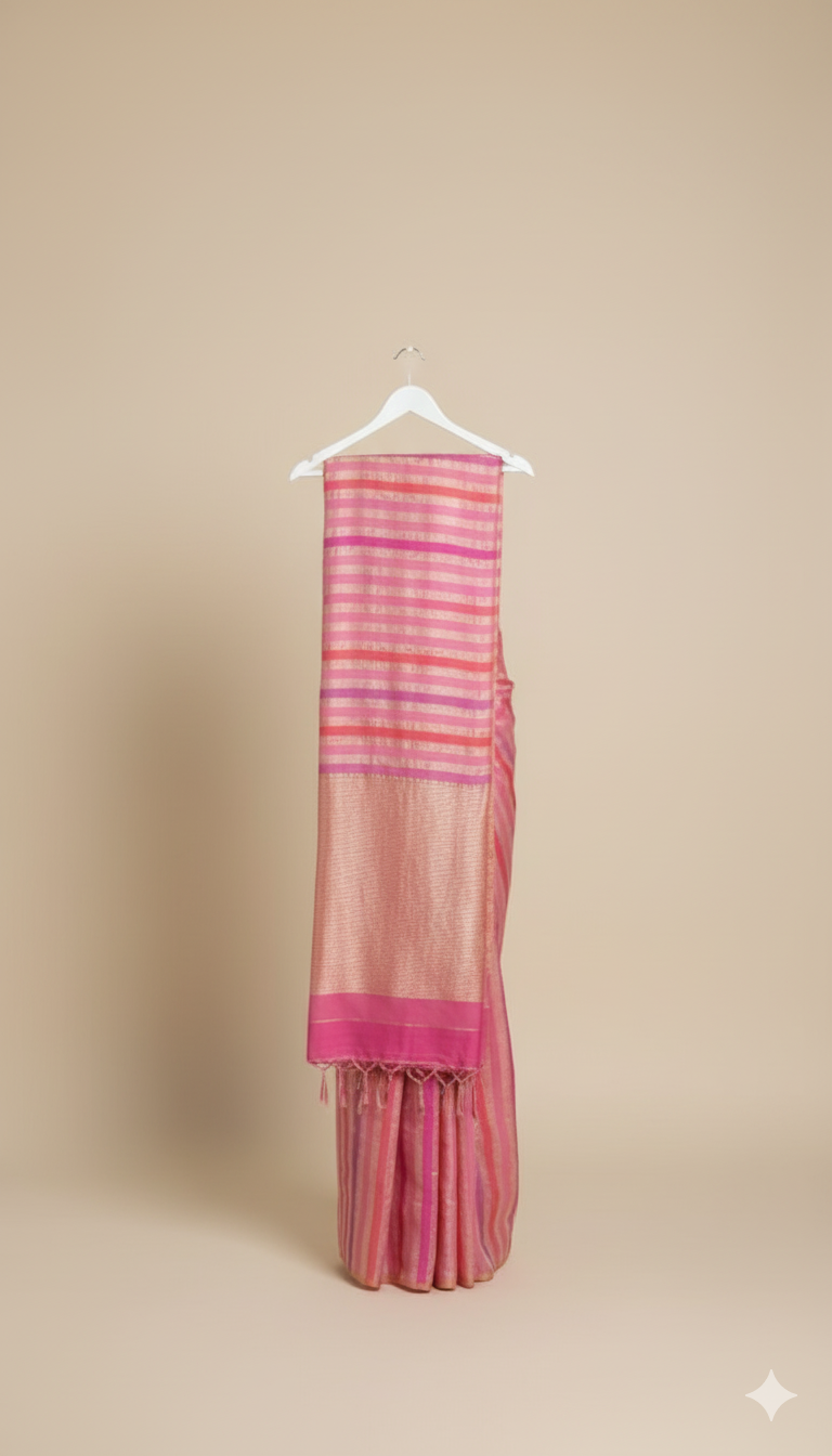 Nazm Crushed Tussar Georgette by Tissue Saree