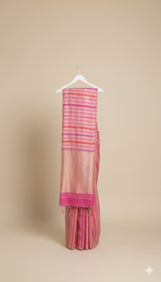Nazm Crushed Tussar Georgette by Tissue Saree