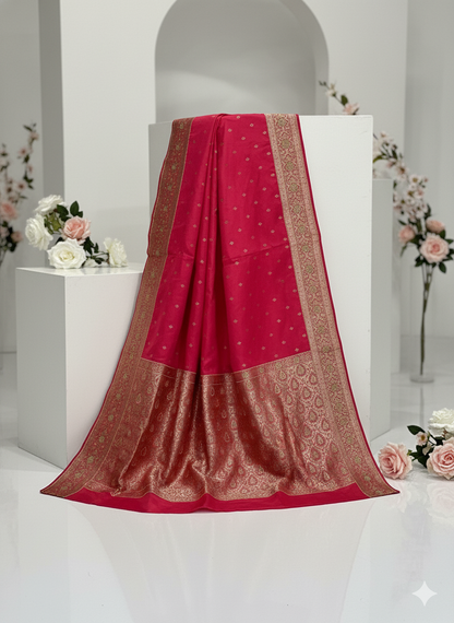 Roohani – Katan Silk Saree with Zardozi & Stone Work