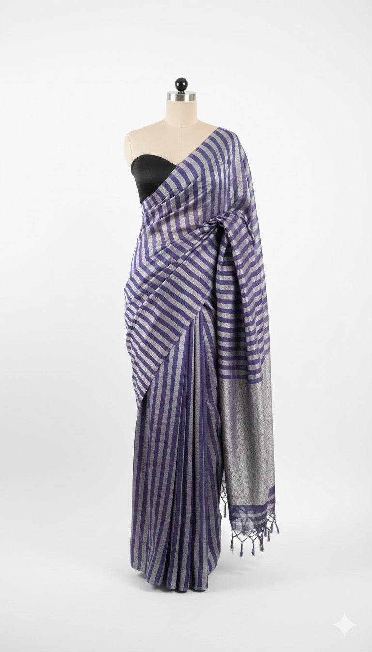 Nazm Crushed Tussar Georgette by Tissue Saree