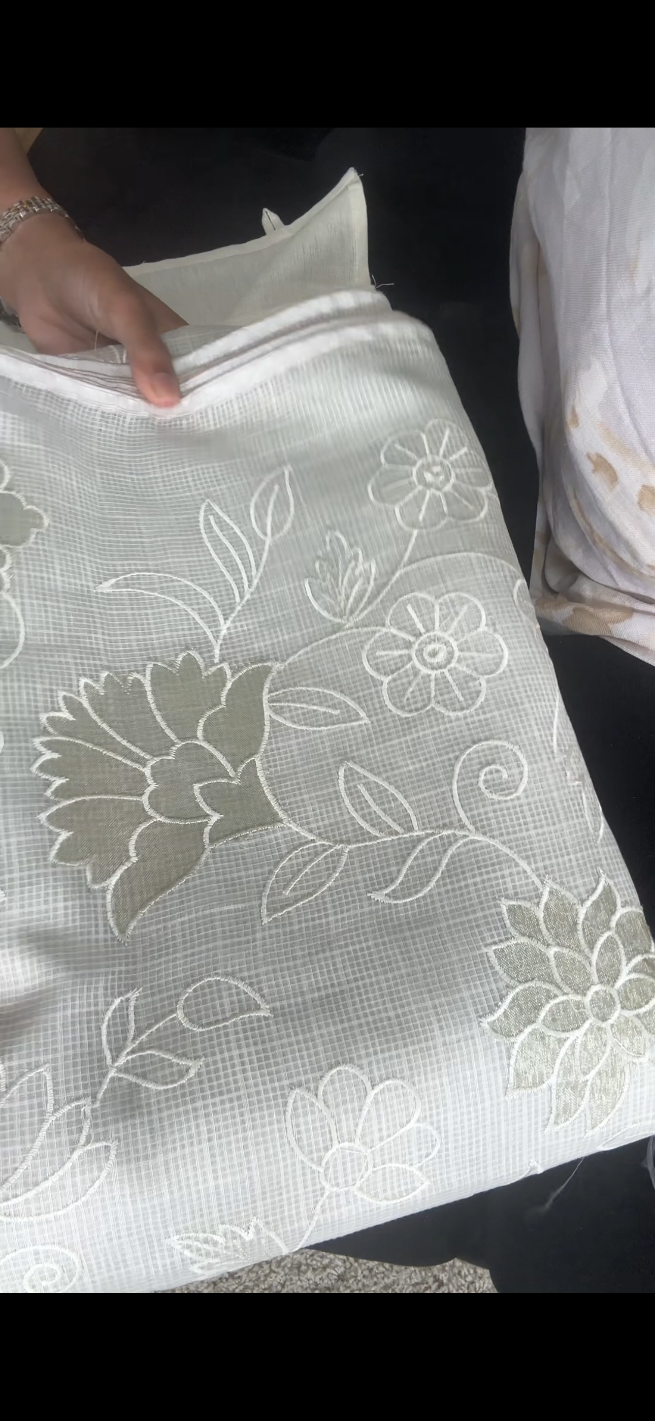 Abha Kota Check Banarasi Saree with Embroidery & Appliqué