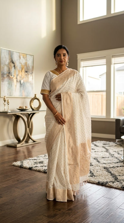 Banarasi Crepe Silk Saree | Custom Color Available | Elegant Zari Silk Saree