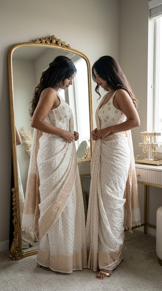 Banarasi Crepe Silk Saree | Custom Color Available | Elegant Zari Silk Saree