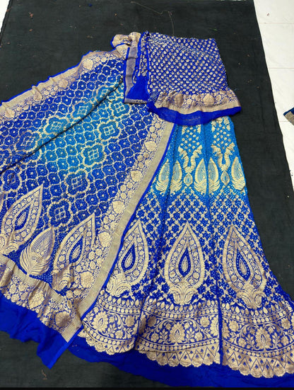 Banarasi Banadhini Georgette Lehanga - Made to order