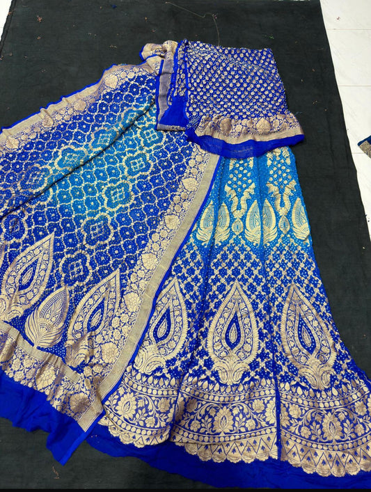Banarasi Banadhini Georgette Lehanga - Made to order