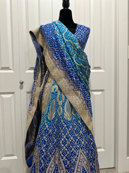 Banarasi Banadhini Georgette Lehanga - Made to order