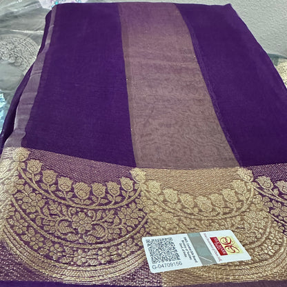 Nazakat – Kora by Tissue Banarasi Silk Saree with Gold & Silver Zari