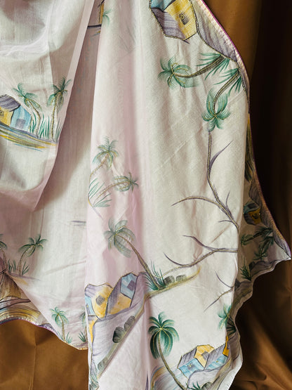 Hand-Painted Kora Organza Banarasi Saree with Hand-Cut Dana Work