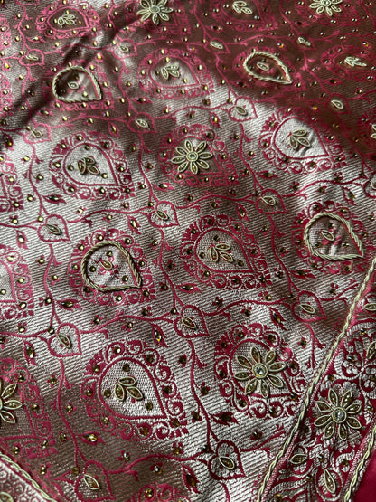 Roohani – Katan Silk Saree with Zardozi & Stone Work