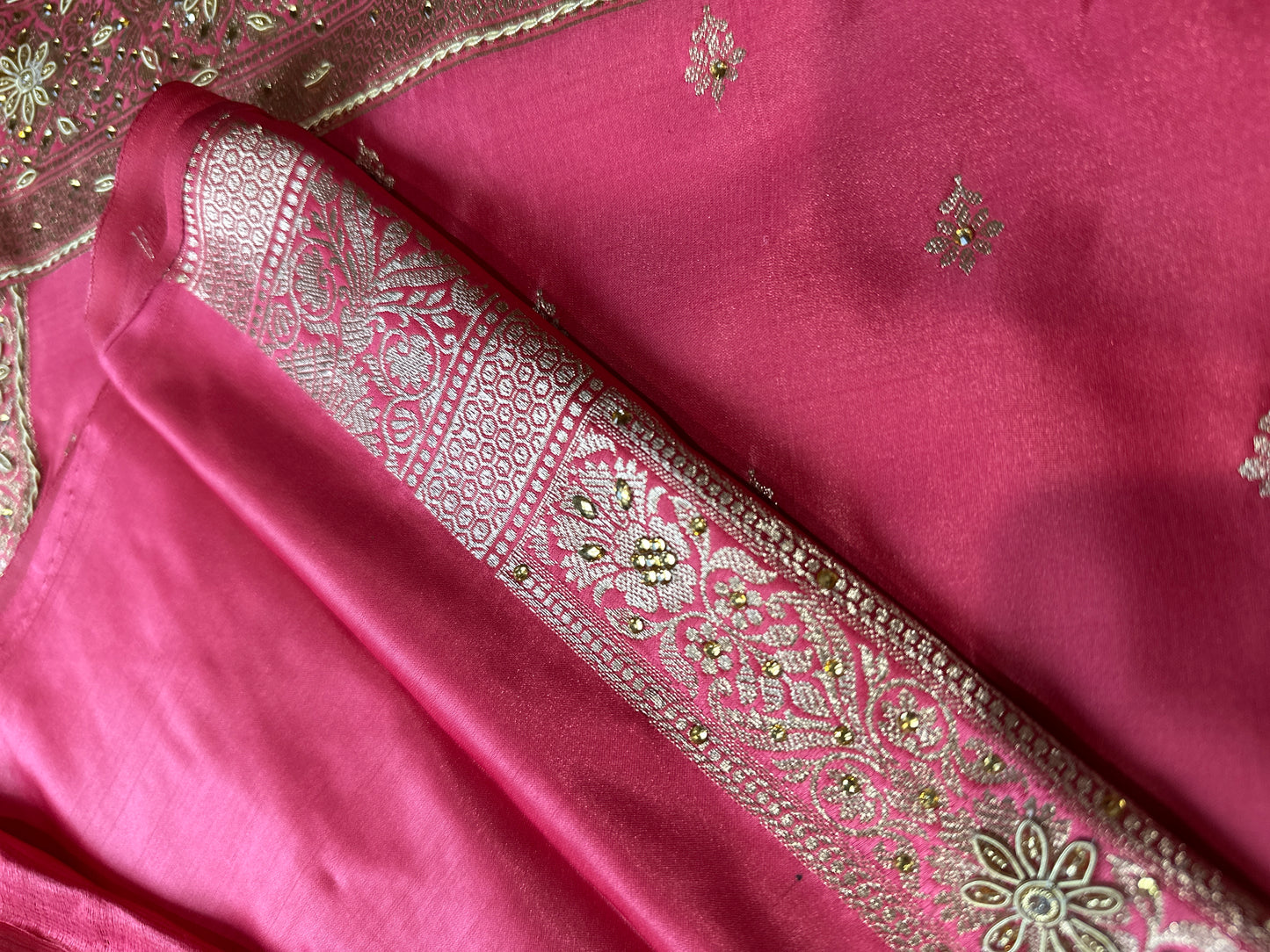 Roohani – Katan Silk Saree with Zardozi & Stone Work