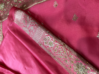 Roohani – Katan Silk Saree with Zardozi & Stone Work
