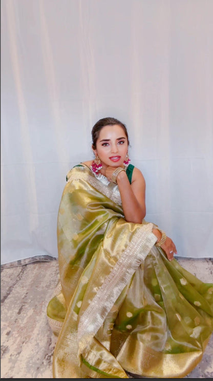 Banarasi Tissue Silk Saree with Gotta Patti - feather light elegance without the weight