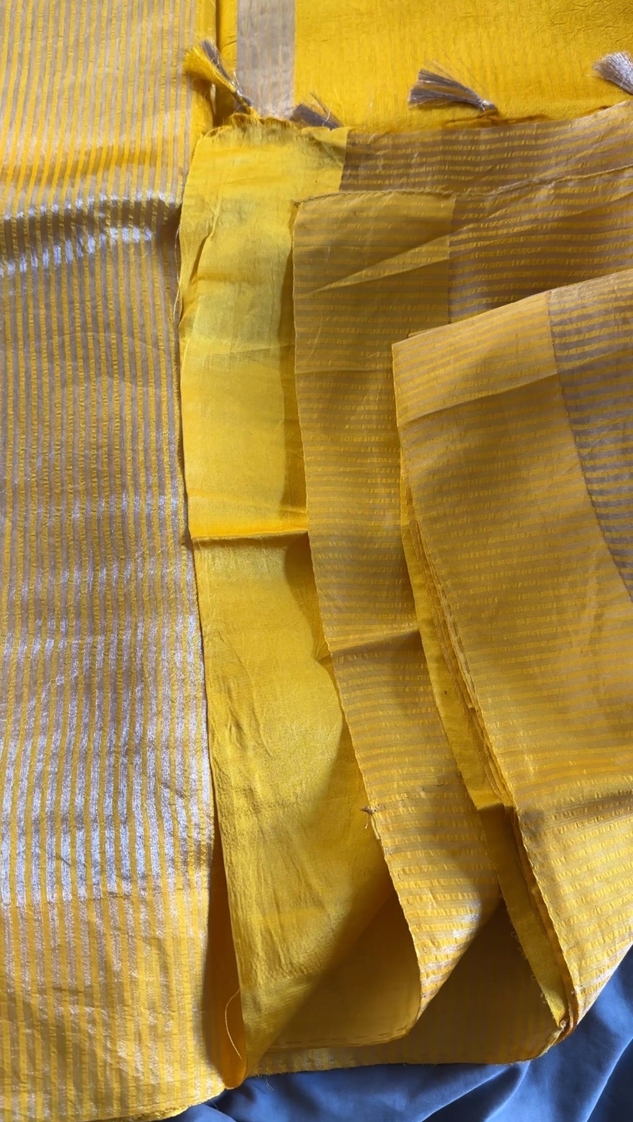 Noor Banarasi  Pure Tissue Silk  Handwoven  Saree with blouse fabric with silver Zari stripes