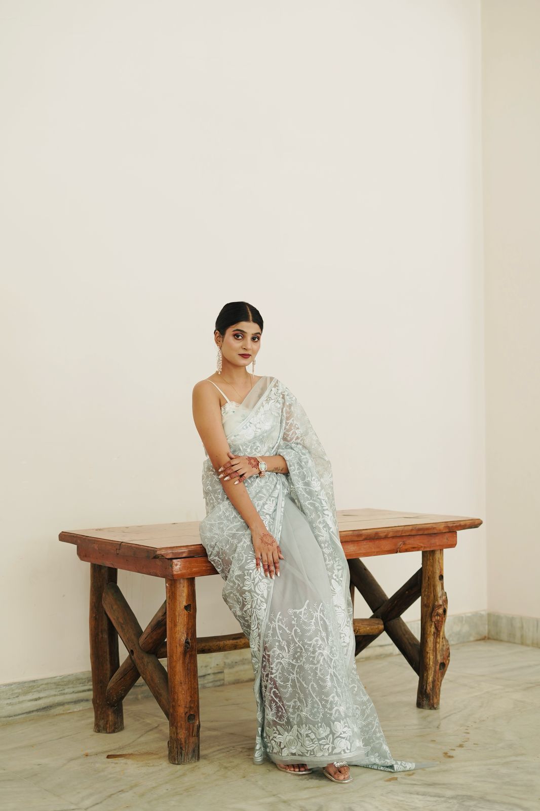 Banarasi  Kora Organza Saree with embroidery
