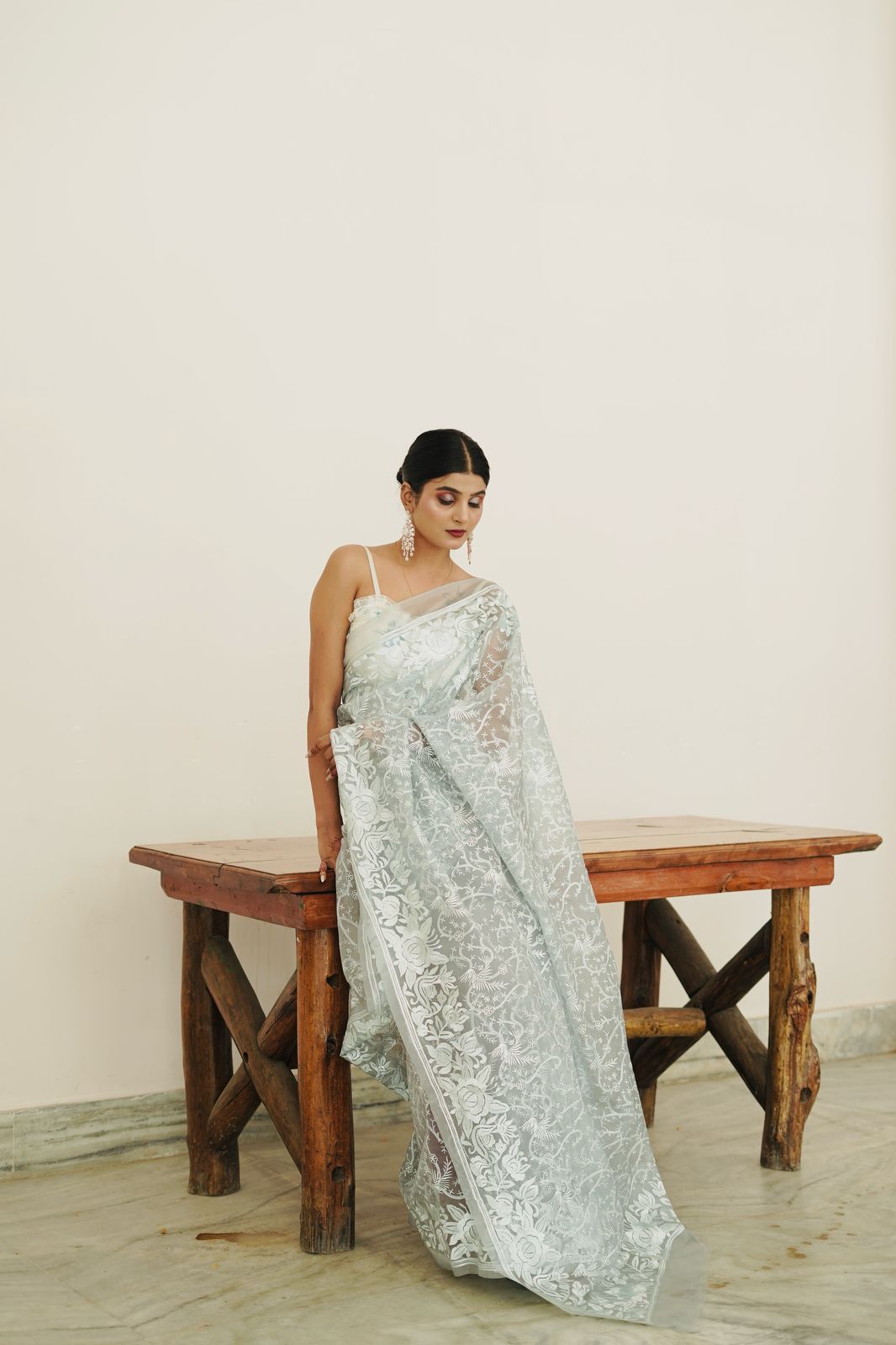 Banarasi  Kora Organza Saree with embroidery