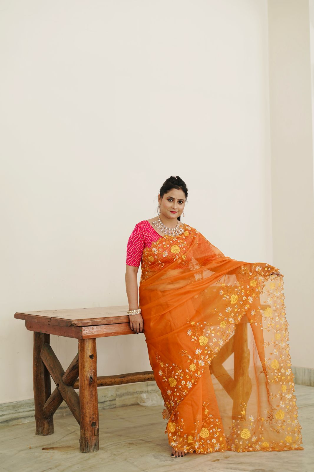 Banarasi  Kora Organza Saree with embroidery